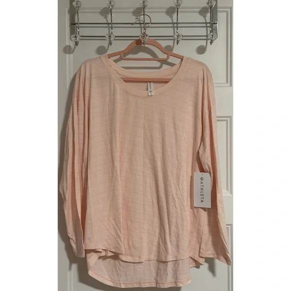Athleta Cloudlight Stratus Striped Top - Pink NWT SZ 1X - Picture 9 of 14